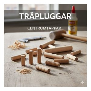 Rakräfflade centrumtappar i bok 16x100mm för träfogar